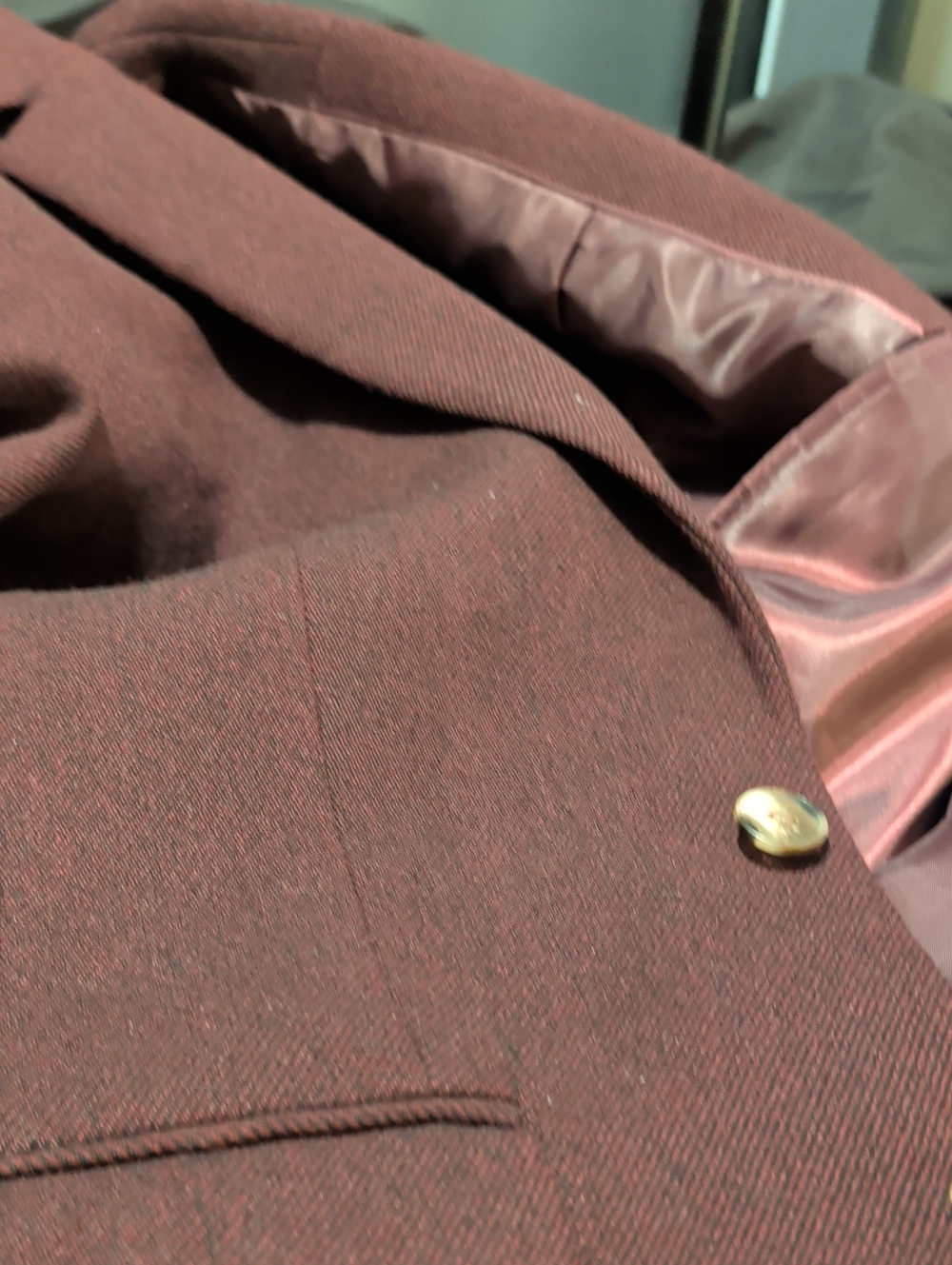 ASOS Burgundy Textured Blazer with Satin Lining 44 Reg
